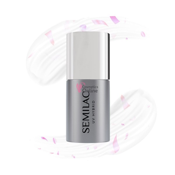 Top Coat Semilac cu sclipici No Wipe T23 Flower Flakes 7ml